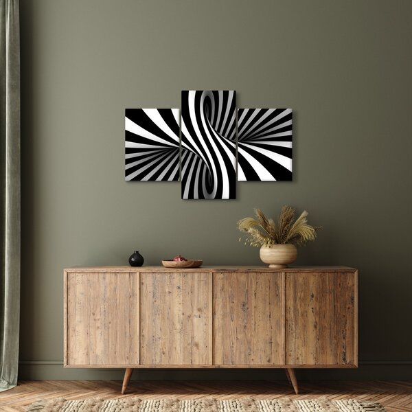 Absztrakt kép zebra csíkokkal (90x60 cm)