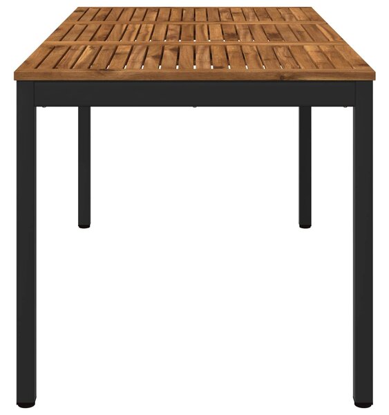 VidaXL Kerti étkezőasztal Természetes és Fekete 141 x 80,5 x 75 cm