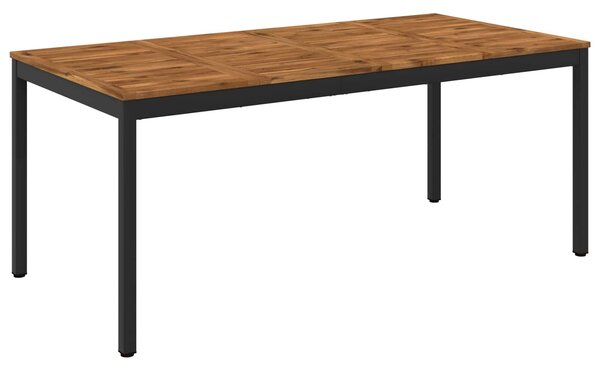 VidaXL Kerti étkezőasztal Természetes és Fekete 147 x 88,5 x 75 cm