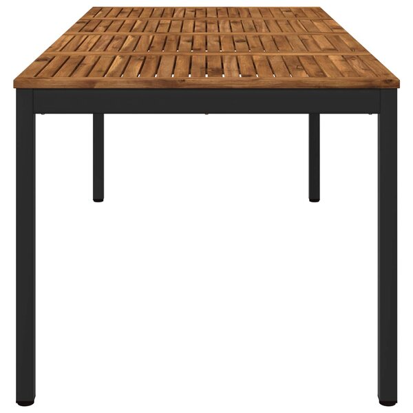 VidaXL Kerti étkezőasztal Természetes és Fekete 147 x 88,5 x 75 cm