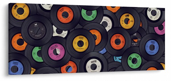 Kép - Zenei gramofonlemezek (120x50 cm)