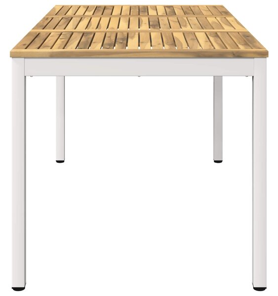 VidaXL Kerti étkezőasztal Fehér 141 x 80,5 x 75 cm Tömör Akácfa