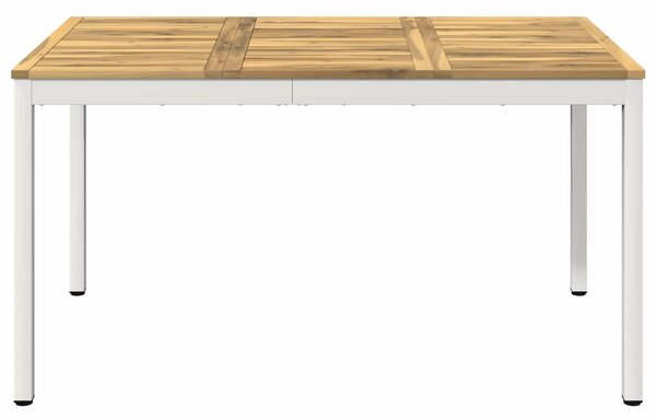 VidaXL Kerti étkezőasztal Fehér 141 x 80,5 x 75 cm Tömör Akácfa
