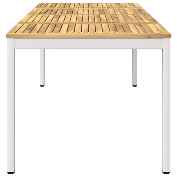 VidaXL Kerti étkezőasztal Fehér 147 x 88,5 x 75 cm Tömör Akácfa