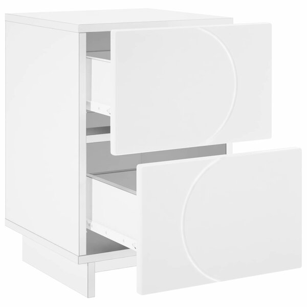 VidaXL Éjjeliszekrény 2 db Fehér 33,5 x 34,5 x 50 cm Szerelt Fa