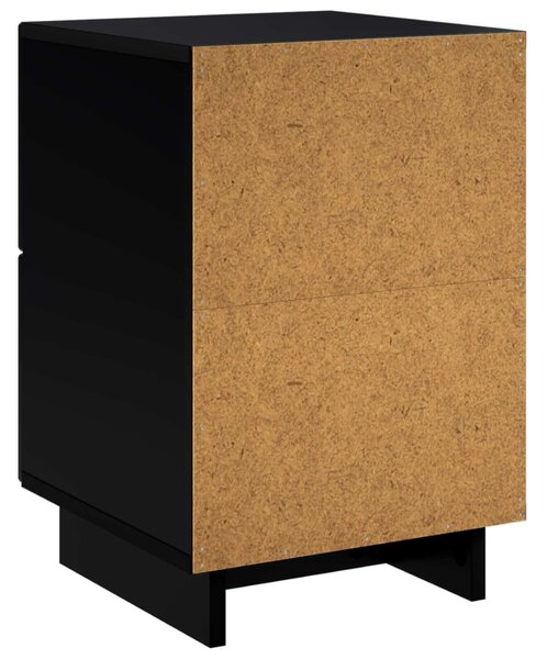 VidaXL Éjjeliszekrény 2 db Fekete 33,5 x 34,5 x 50 cm Szerelt Fa