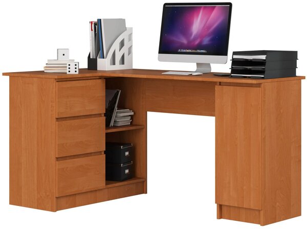 Sarok íróasztal - Akord Furniture - 155 cm - égerfa (bal)