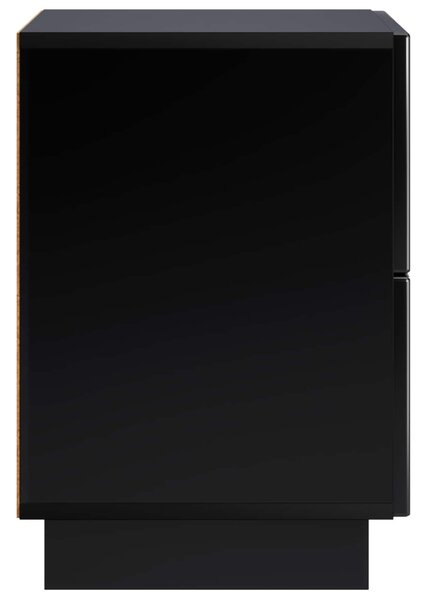 VidaXL Éjjeliszekrény 2 db Fekete 33,5 x 34,5 x 50 cm Szerelt Fa