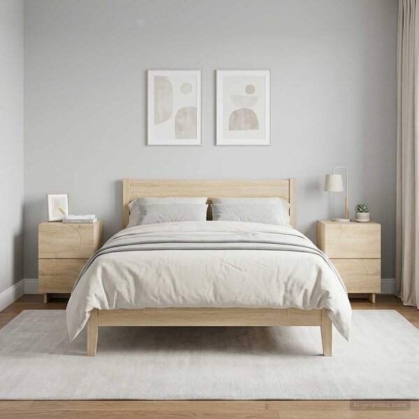 VidaXL Éjjeliszekrény 2 db Sonoma Tölgy 33,5 x 34,5 x 50 cm Szerelt Fa