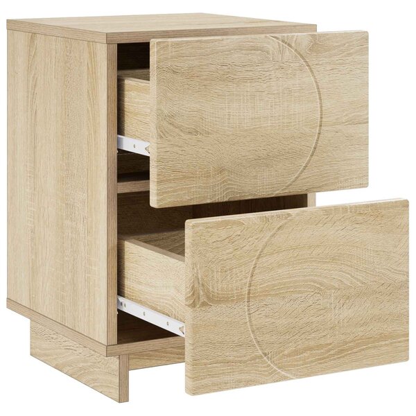 VidaXL Éjjeliszekrény 2 db Sonoma Tölgy 33,5 x 34,5 x 50 cm Szerelt Fa
