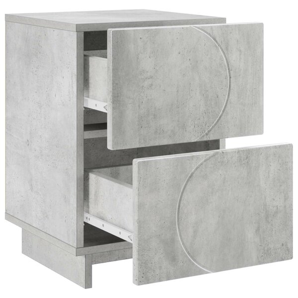 VidaXL Éjjeliszekrény 2 db Betonszürke 33,5 x 34,5 x 50 cm Szerelt Fa
