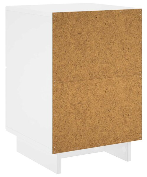 VidaXL Éjjeliszekrény 2 db Magasfényű Fehér 33,5 x 34,5 x 50 cm