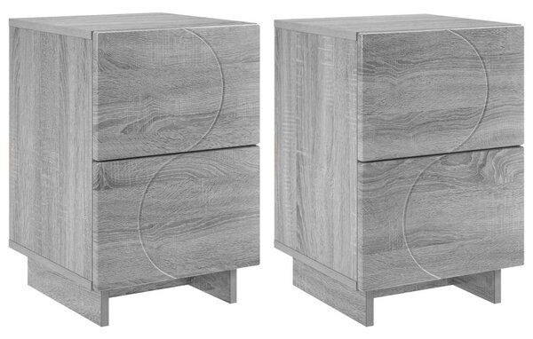 VidaXL Éjjeliszekrény 2 db Szürke Sonoma 33,5 x 34,5 x 50 cm
