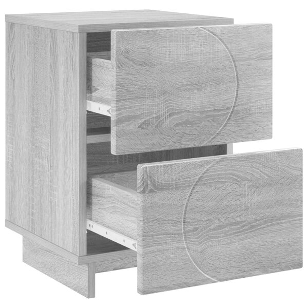 VidaXL Éjjeliszekrény 2 db Szürke Sonoma 33,5 x 34,5 x 50 cm