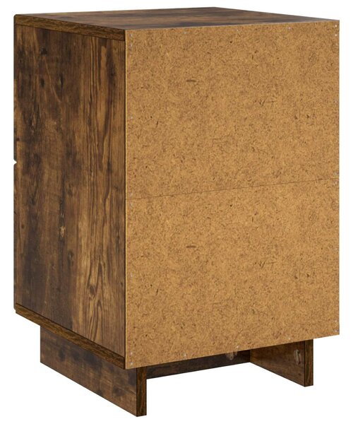 VidaXL Éjjeliszekrény 2 db Füstös Tölgy 33,5 x 34,5 x 50 cm Szerelt Fa