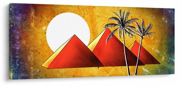 Festett egyiptomi piramisok képe (120x50 cm)