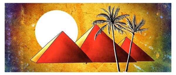 Festett egyiptomi piramisok képe (120x50 cm)