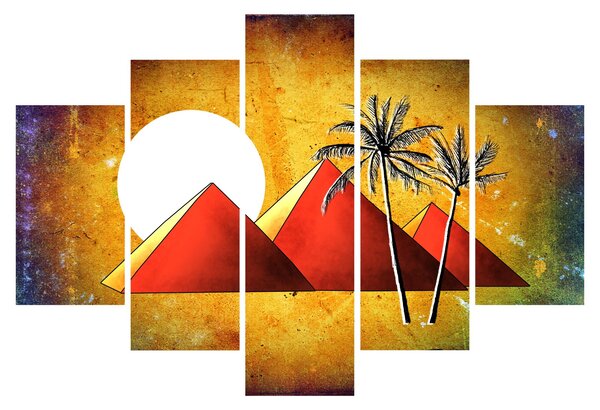 Festett egyiptomi piramisok képe (150x105 cm)