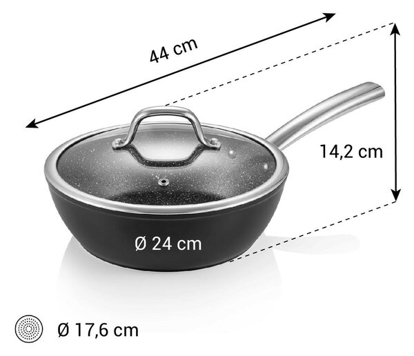 PRESIDENT mély serpenyő fedővel ø 24 cm