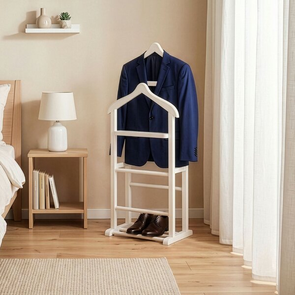 Hanah Home Valet Stand White Beta Double - White