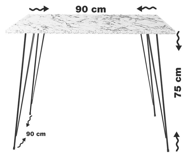 Hanah Home Table White Sandalf Square - Fényes fehér