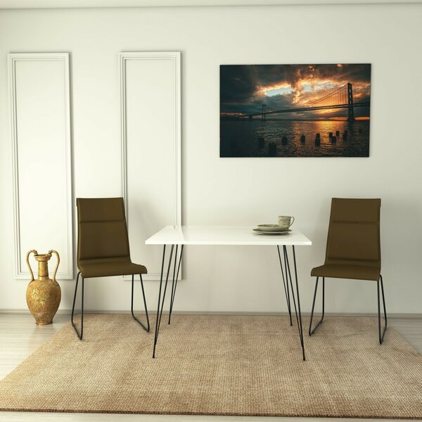 Hanah Home Table White Sandalf Square - Fényes fehér
