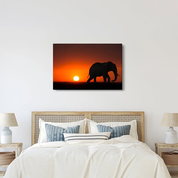Elefánt képe naplementekor (90x60 cm)