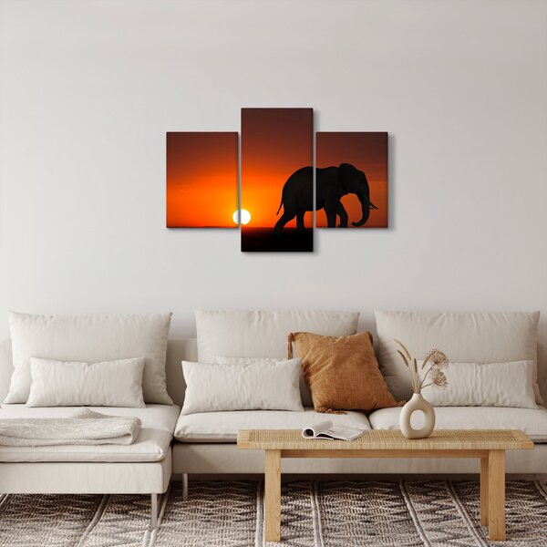 Elefánt képe naplementekor (90x60 cm)