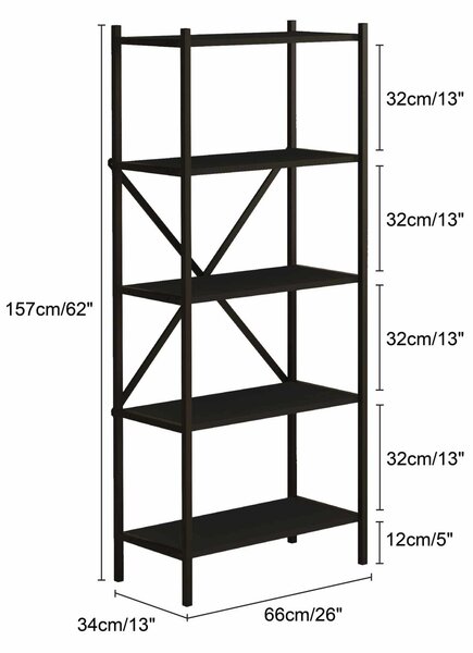 Hanah Home Multi Purpose Shelf Black Fermo - Black