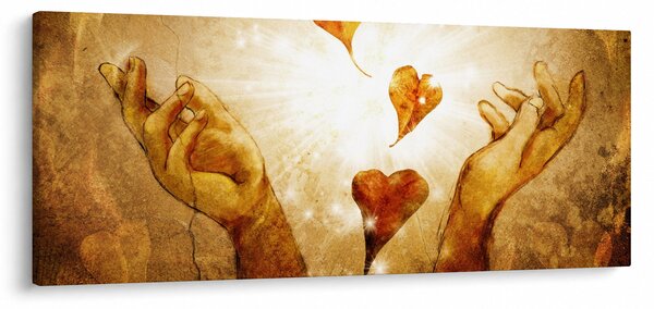 Kép - Szeretettel teli kezek festménye (120x50 cm)