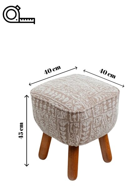 Atelier Del Sofa puff bézs mitológiai etnikus mintával - bézs