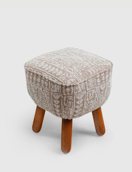 Atelier Del Sofa puff bézs mitológiai etnikus mintával - bézs