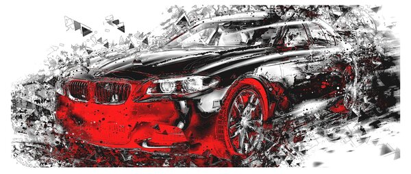 Kép - Festett autó akció közben (120x50 cm)