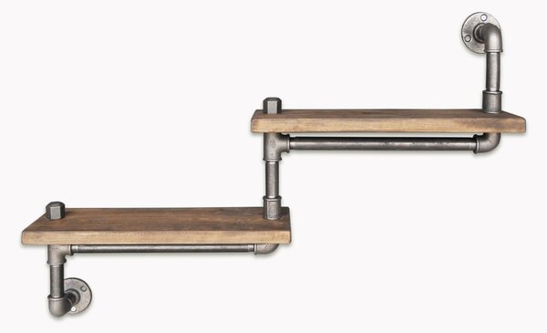 Hanah Home Pipe Shelf, fekete dió színben, Boruraf012
