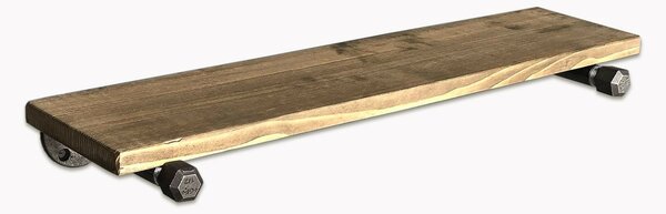 Hanah Home Pipe Shelf Walnut Black Boruraf113