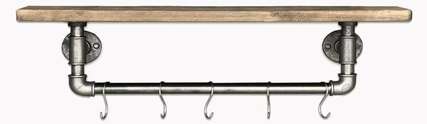 Hanah Home Pipe Shelf Walnut Black Boruraf113