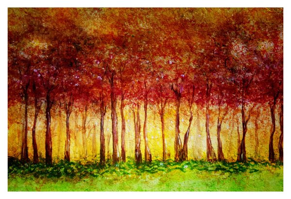 Kép - Lombhullató erdő festménye (90x60 cm)