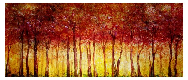 Kép - Lombhullató erdő festménye (120x50 cm)