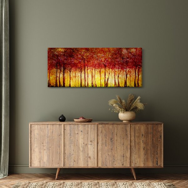 Kép - Lombhullató erdő festménye (120x50 cm)