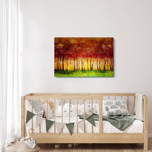 Kép - Lombhullató erdő festménye (90x60 cm)