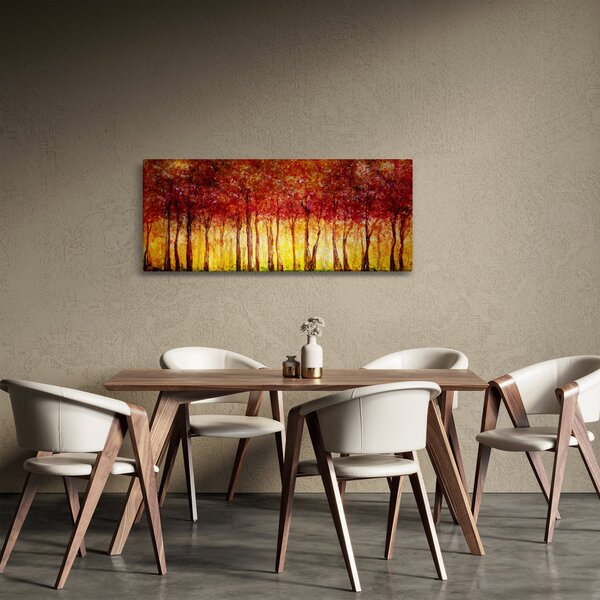 Kép - Lombhullató erdő festménye (120x50 cm)