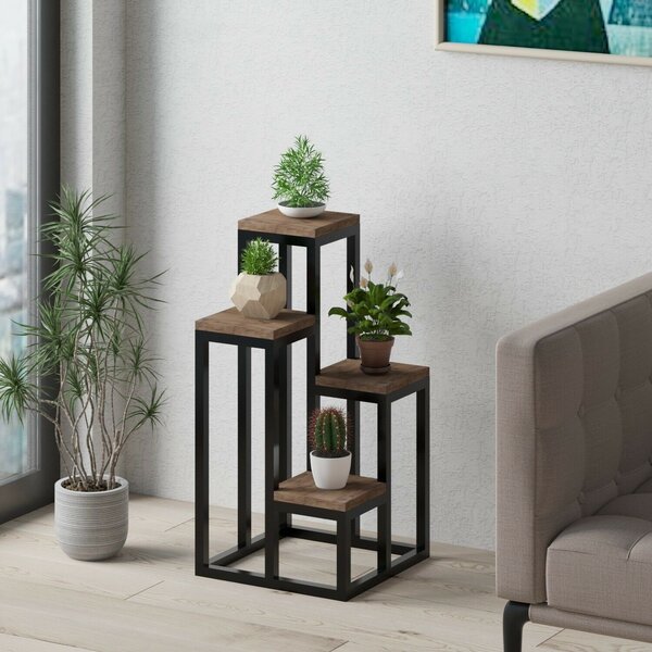 Hanah Home Dekoratív Virágtartó Atlantic Pine Fekete Jason