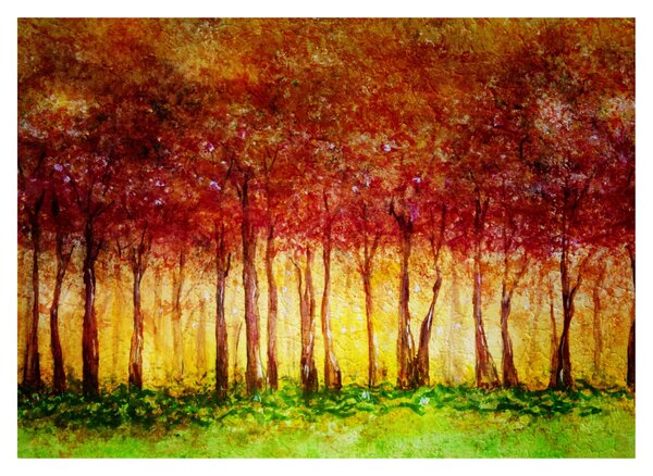 Kép - Lombhullató erdő festménye (70x50 cm)