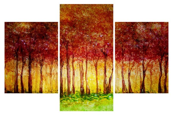 Kép - Lombhullató erdő festménye (90x60 cm)