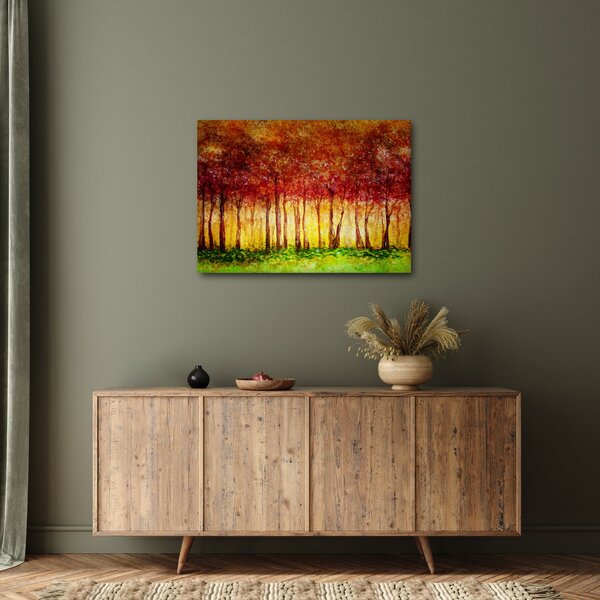 Kép - Lombhullató erdő festménye (70x50 cm)