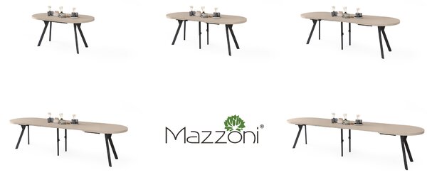 Mazzoni Ovális bővíthető étkezőasztal EXPANSO Kasmír / fekete lábak