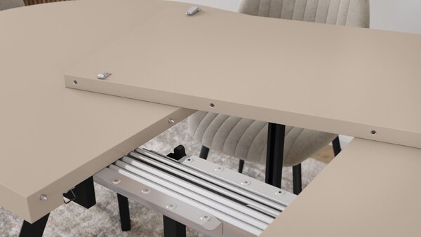 Mazzoni Ovális bővíthető étkezőasztal EXPANSO Kasmír / fekete lábak
