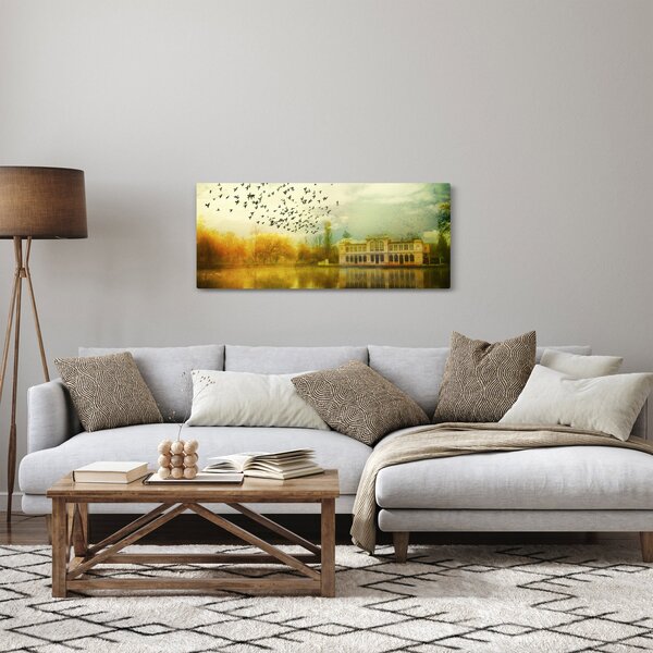 A festett táj képe lakóhelyel (120x50 cm)