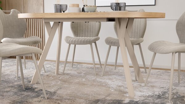 Mazzoni Ovális bővíthető étkezőasztal EXPANSO Artisan Tölgy / kasmír lábak