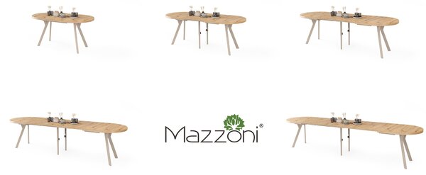 Mazzoni Ovális bővíthető étkezőasztal EXPANSO Artisan Tölgy / kasmír lábak